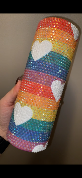 Rainbow Hearts Bling